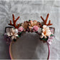 Reindeer Flower Crown - Pink Nude - OOAK