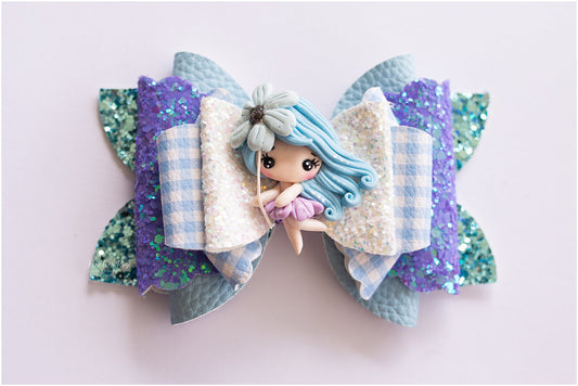 Whimsical Girl with Flower Bow